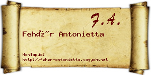 Fehér Antonietta névjegykártya